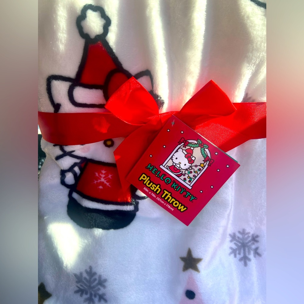 Hello Kitty Christmas Throw Plush Blanket